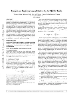 Insights on Training Neural Networks for QUBO Tasks