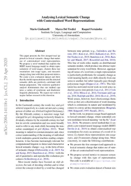 Analysing Lexical Semantic Change with Contextualised Word
  Representations