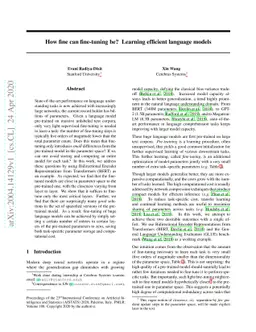 How fine can fine-tuning be? Learning efficient language models