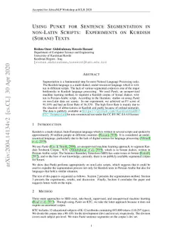 Using Punkt for Sentence Segmentation in non-Latin Scripts: Experiments
  on Kurdish (Sorani) Texts
