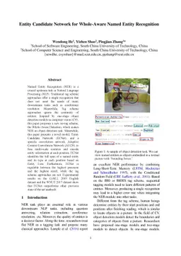 Entity Candidate Network for Whole-Aware Named Entity Recognition