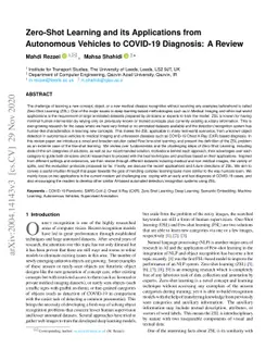 Zero-Shot Learning and its Applications from Autonomous Vehicles to
  COVID-19 Diagnosis: A Review