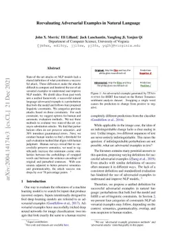 Reevaluating Adversarial Examples in Natural Language