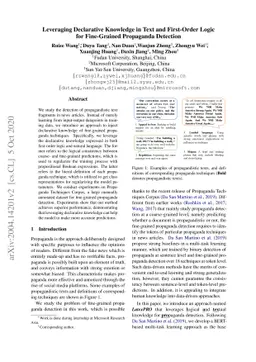 Leveraging Declarative Knowledge in Text and First-Order Logic for
  Fine-Grained Propaganda Detection