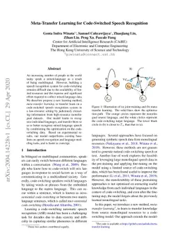 Meta-Transfer Learning for Code-Switched Speech Recognition