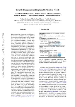 Towards Transparent and Explainable Attention Models