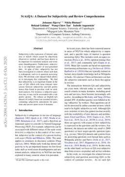 SubjQA: A Dataset for Subjectivity and Review Comprehension