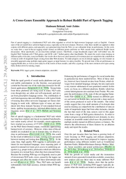 A Cross-Genre Ensemble Approach to Robust Reddit Part of Speech Tagging