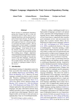 UDapter: Language Adaptation for Truly Universal Dependency Parsing