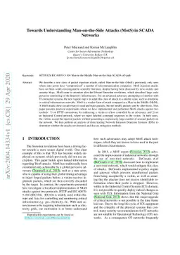 Towards Understanding Man-on-the-Side Attacks (MotS) in SCADA Networks