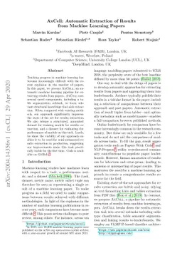 AxCell: Automatic Extraction of Results from Machine Learning Papers