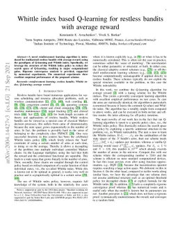 Whittle index based Q-learning for restless bandits with average reward