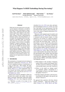 What Happens To BERT Embeddings During Fine-tuning?