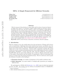 SIPA: A Simple Framework for Efficient Networks