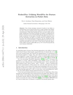Packet2Vec: Utilizing Word2Vec for Feature Extraction in Packet Data