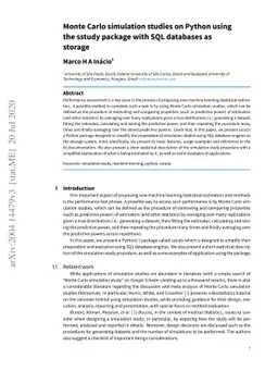 Monte Carlo simulation studies on Python using the sstudy package with
  SQL databases as storage