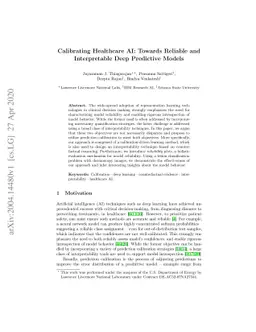 Calibrating Healthcare AI: Towards Reliable and Interpretable Deep
  Predictive Models