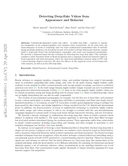 Detecting Deep-Fake Videos from Appearance and Behavior