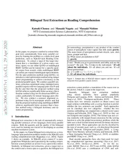 Bilingual Text Extraction as Reading Comprehension