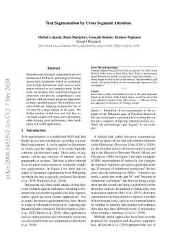 Text Segmentation by Cross Segment Attention