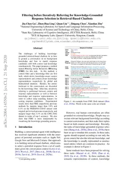 Filtering before Iteratively Referring for Knowledge-Grounded Response
  Selection in Retrieval-Based Chatbots