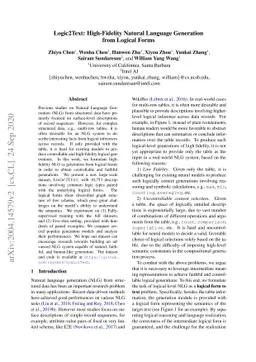 Logic2Text: High-Fidelity Natural Language Generation from Logical Forms