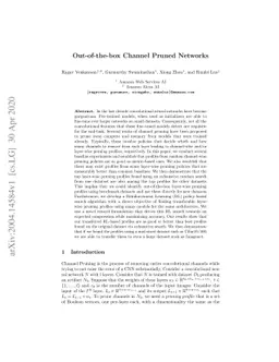 Out-of-the-box channel pruned networks