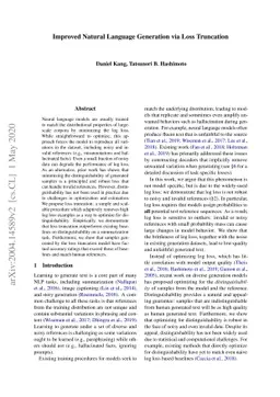 Improved Natural Language Generation via Loss Truncation