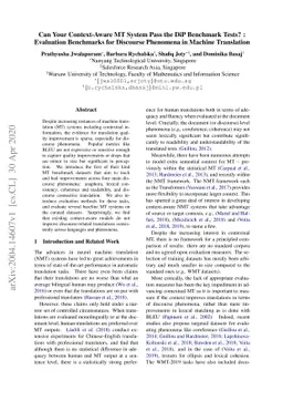 Can Your Context-Aware MT System Pass the DiP Benchmark Tests? :
  Evaluation Benchmarks for Discourse Phenomena in Machine Translation