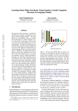 Learning Music Helps You Read: Using Transfer to Study Linguistic
  Structure in Language Models
