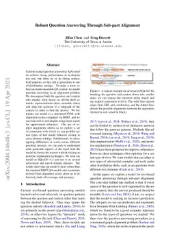 Robust Question Answering Through Sub-part Alignment