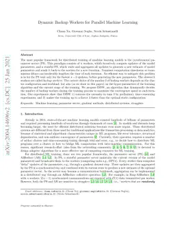 Dynamic backup workers for parallel machine learning