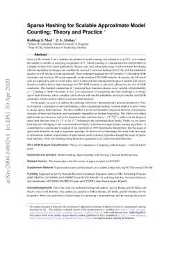 Sparse Hashing for Scalable Approximate Model Counting: Theory and
  Practice