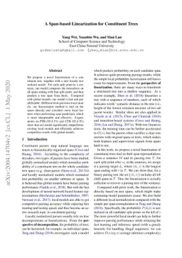 A Span-based Linearization for Constituent Trees
