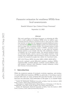 Parameter estimation for semilinear SPDEs from local measurements