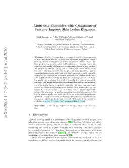 Multi-task Ensembles with Crowdsourced Features Improve Skin Lesion
  Diagnosis