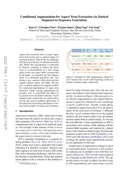 Conditional Augmentation for Aspect Term Extraction via Masked
  Sequence-to-Sequence Generation
