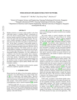Time-domain speaker extraction network