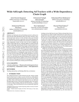 Wide-AdGraph: Detecting Ad Trackers with a Wide Dependency Chain Graph