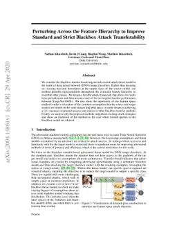 Perturbing Across the Feature Hierarchy to Improve Standard and Strict
  Blackbox Attack Transferability