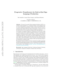 Progressive Transformers for End-to-End Sign Language Production