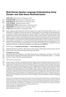 Multi-Domain Spoken Language Understanding Using Domain- and Task-Aware
  Parameterization