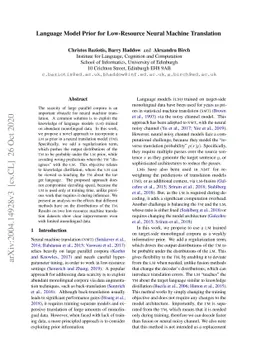 Language Model Prior for Low-Resource Neural Machine Translation