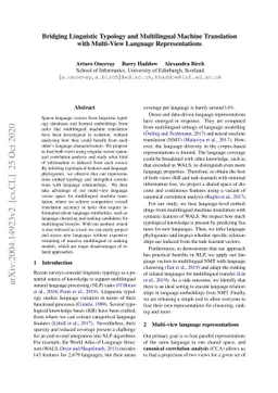 Bridging Linguistic Typology and Multilingual Machine Translation with
  Multi-View Language Representations