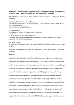 Memristors -- from In-memory computing, Deep Learning Acceleration,
  Spiking Neural Networks, to the Future of Neuromorphic and Bio-inspired
  Computing