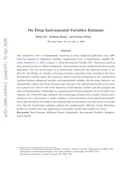 On Deep Instrumental Variables Estimate
