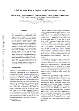 A Call for More Rigor in Unsupervised Cross-lingual Learning