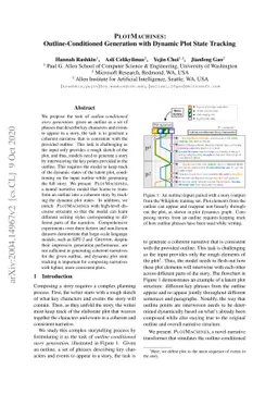 PlotMachines: Outline-Conditioned Generation with Dynamic Plot State
  Tracking