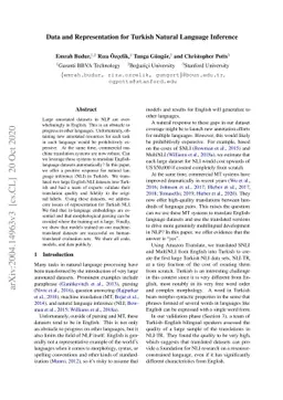Data and Representation for Turkish Natural Language Inference