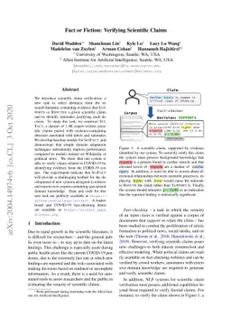 Fact or Fiction: Verifying Scientific Claims